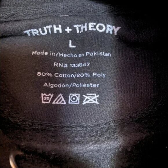 Truth + Theory Black Floral Graphic Hoodie – Size L – Streetwear LA Style - Picture 8 of 10